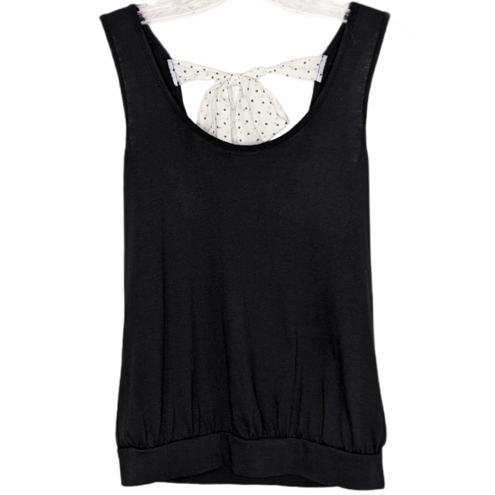 NWT Lily Rose Polka Dot Bowtie Jersey Top M Jrs